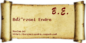 Börzsei Endre névjegykártya