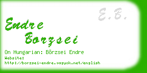 endre borzsei business card