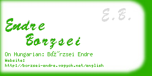 endre borzsei business card